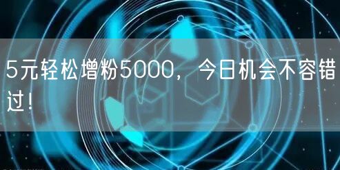5元轻松增粉5000，今日机会不容错过！