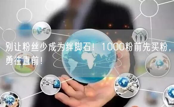 别让粉丝少成为绊脚石！1000粉前先买粉，勇往直前！