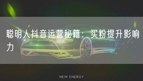 聪明人抖音运营秘籍：买粉提升影响力