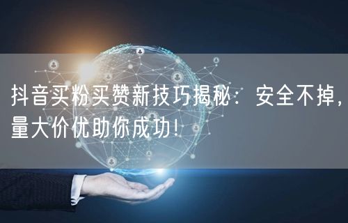 抖音买粉买赞新技巧揭秘：安全不掉，量大价优助你成功！