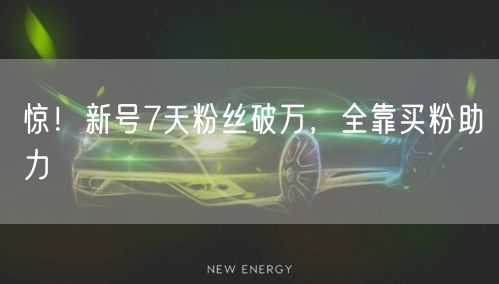 惊！新号7天粉丝破万，全靠买粉助力