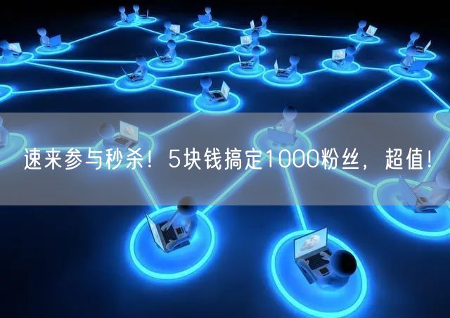 速来参与秒杀！5块钱搞定1000粉丝，超值！
