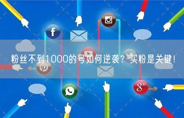 粉丝不到1000的号如何逆袭？买粉是关键！