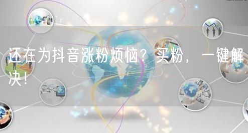 还在为抖音涨粉烦恼？买粉，一键解决！