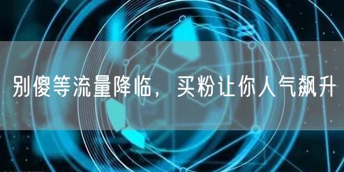 别傻等流量降临，买粉让你人气飙升