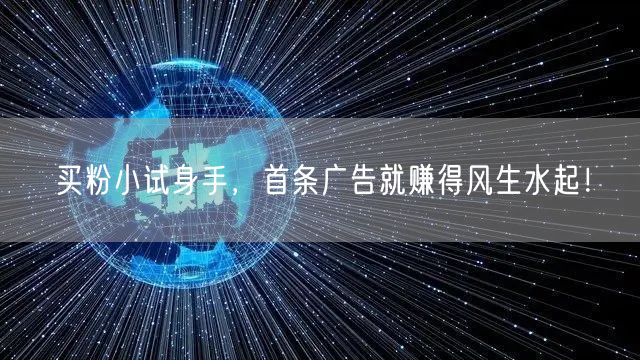 买粉小试身手，首条广告就赚得风生水起！
