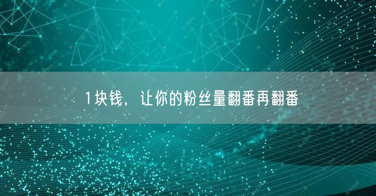 1块钱，让你的粉丝量翻番再翻番