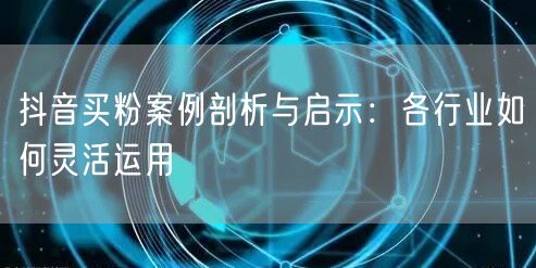 抖音买粉案例剖析与启示：各行业如何灵活运用