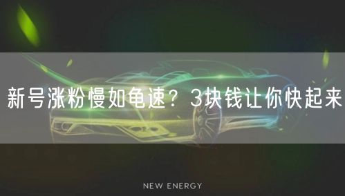 新号涨粉慢如龟速？3块钱让你快起来