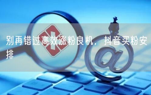 别再错过高效涨粉良机，抖音买粉安排