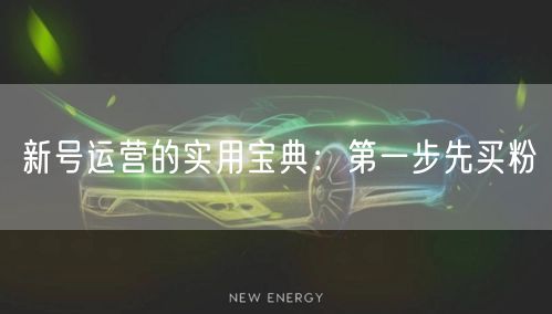 新号运营的实用宝典：第一步先买粉