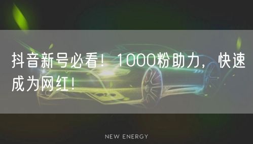 抖音新号必看！1000粉助力，快速成为网红！