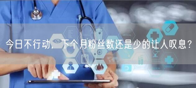 今日不行动，下个月粉丝数还是少的让人叹息？