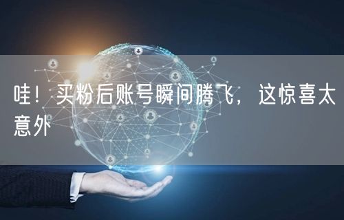 哇！买粉后账号瞬间腾飞，这惊喜太意外