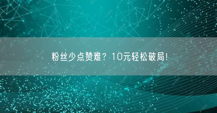 粉丝少点赞难？10元轻松破局！