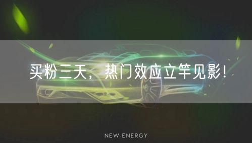 买粉三天,热门效应立竿见影!