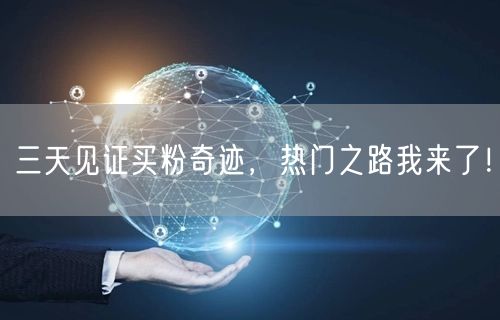 三天见证买粉奇迹,热门之路我来了!